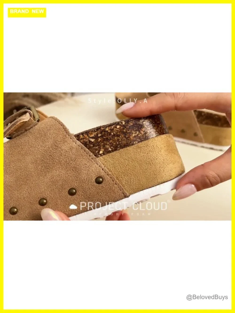 Genuine Suede Leather Platform Wedge Sandals with Memory Foam Insole